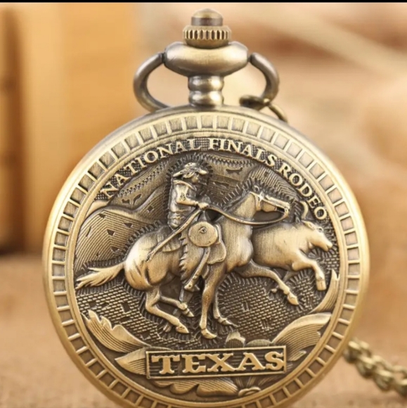COPY - New Texas National Finals Rodeo Design Quartz Pocket Watch Necklace Chai… - Picture 2 of 5